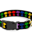 Plastic Clip Collar - Peanuts Snoopy Silhoutte Pose Black/Rainbow Multi Color