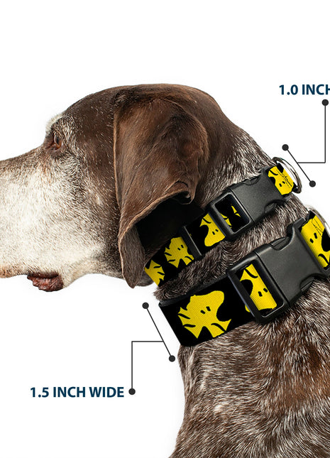 Plastic Clip Collar - Peanuts Woodstock Face Flip Black/Yellow