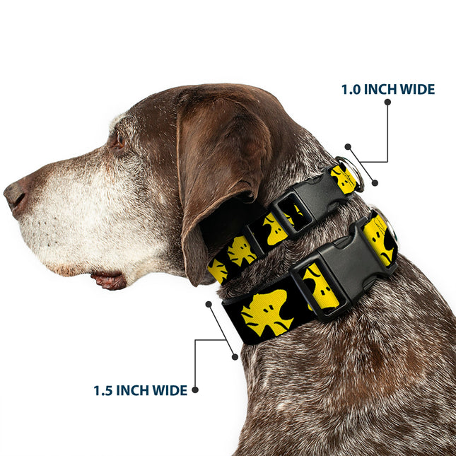 Plastic Clip Collar - Peanuts Woodstock Face Flip Black/Yellow