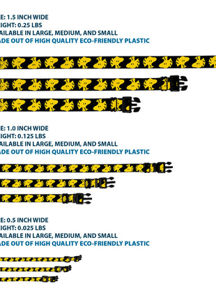 Plastic Clip Collar - Peanuts Woodstock Face Flip Black/Yellow