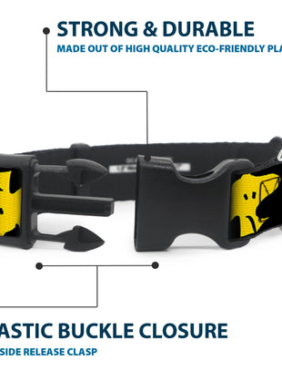 Plastic Clip Collar - Peanuts Woodstock Face Flip Black/Yellow