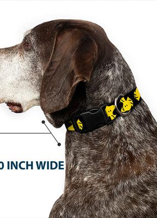 Plastic Clip Collar - Peanuts Woodstock Face Flip Black/Yellow