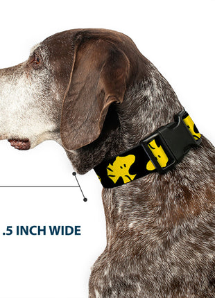Plastic Clip Collar - Peanuts Woodstock Face Flip Black/Yellow