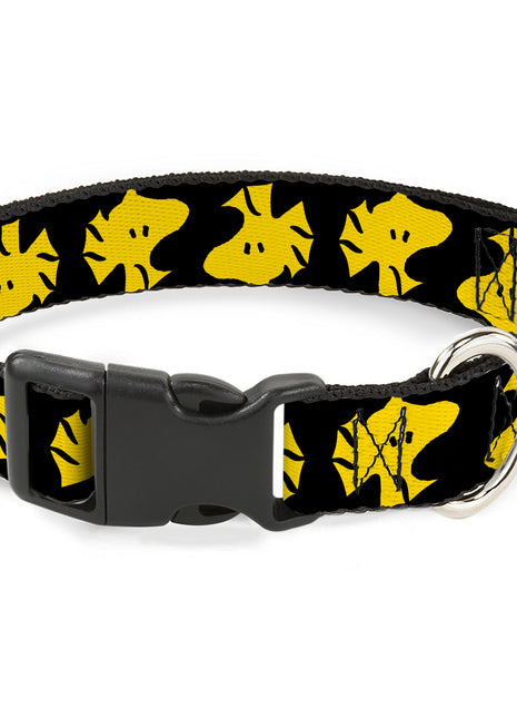 Plastic Clip Collar - Peanuts Woodstock Face Flip Black/Yellow
