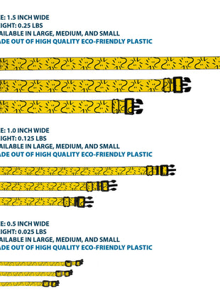 Plastic Clip Collar - Peanuts Woodstock Line Face Line Art Yellow/Black