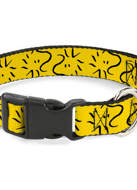 Plastic Clip Collar - Peanuts Woodstock Line Face Line Art Yellow/Black