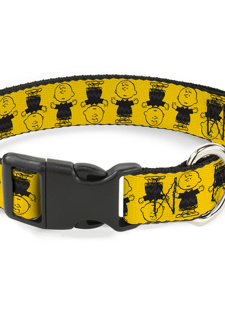 Plastic Clip Collar - Peanuts Charlie Brown Pose Flip Yellow/Black