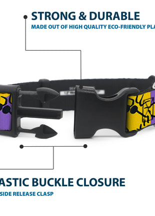 Plastic Clip Collar - Peanuts Woodstock Shades Pose Blocks Blue/Yellow/Black