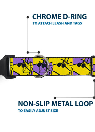 Plastic Clip Collar - Peanuts Woodstock Shades Pose Blocks Blue/Yellow/Black