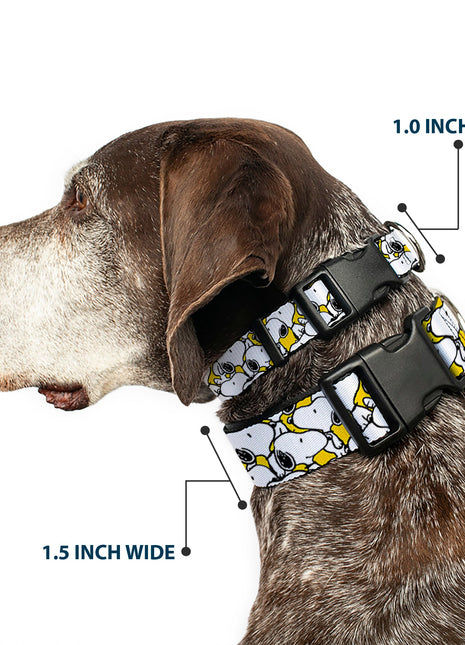 Plastic Clip Collar - Peanuts Snoopy Pose Stacked Yellow