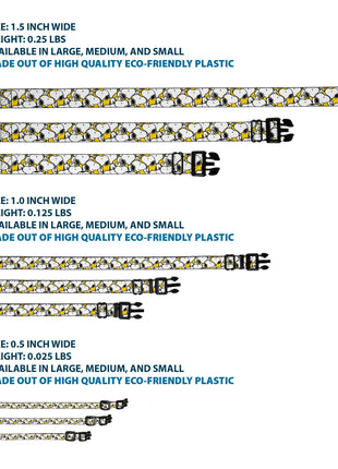 Plastic Clip Collar - Peanuts Snoopy Pose Stacked Yellow