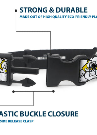 Plastic Clip Collar - Peanuts Snoopy Pose Stacked Yellow