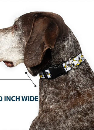 Plastic Clip Collar - Peanuts Snoopy Pose Stacked Yellow