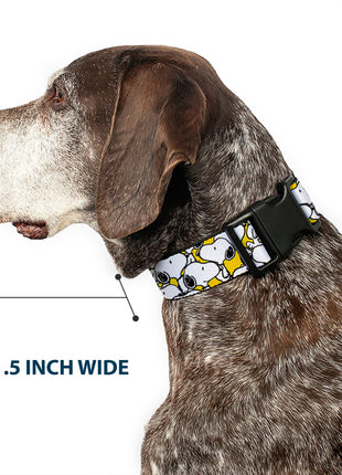 Plastic Clip Collar - Peanuts Snoopy Pose Stacked Yellow