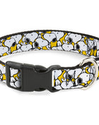 Plastic Clip Collar - Peanuts Snoopy Pose Stacked Yellow