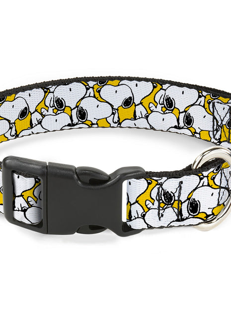 Plastic Clip Collar - Peanuts Snoopy Pose Stacked Yellow