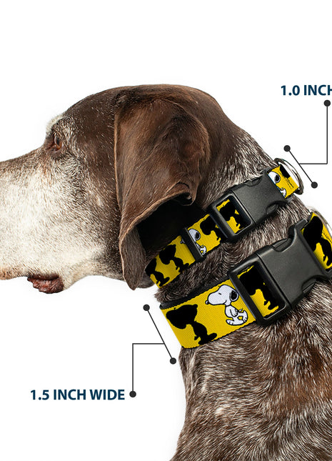 Plastic Clip Collar - Peanuts Snoopy Walking/Silhouette Pose Yellow/Black/White