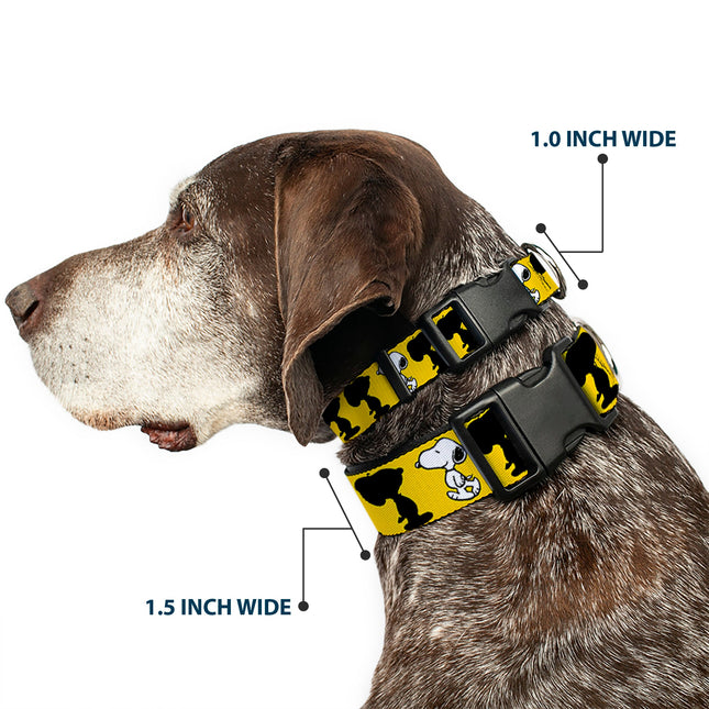 Plastic Clip Collar - Peanuts Snoopy Walking/Silhouette Pose Yellow/Black/White