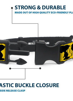 Plastic Clip Collar - Peanuts Snoopy Walking/Silhouette Pose Yellow/Black/White