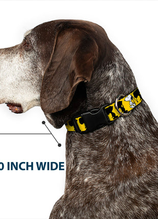 Plastic Clip Collar - Peanuts Snoopy Walking/Silhouette Pose Yellow/Black/White