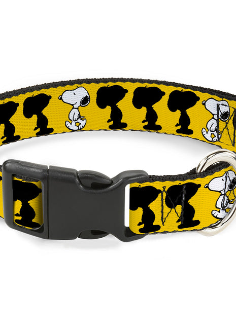 Plastic Clip Collar - Peanuts Snoopy Walking/Silhouette Pose Yellow/Black/White