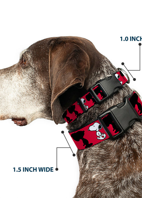 Plastic Clip Collar - Peanuts Snoopy Walking/Silhouette Pose Red/Black/White