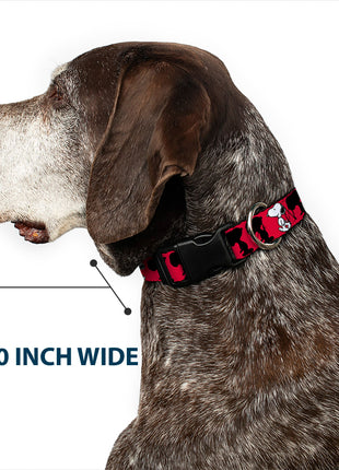 Plastic Clip Collar - Peanuts Snoopy Walking/Silhouette Pose Red/Black/White