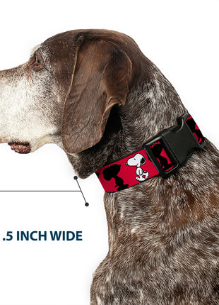 Plastic Clip Collar - Peanuts Snoopy Walking/Silhouette Pose Red/Black/White