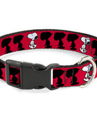 Plastic Clip Collar - Peanuts Snoopy Walking/Silhouette Pose Red/Black/White
