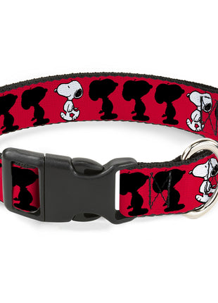 Plastic Clip Collar - Peanuts Snoopy Walking/Silhouette Pose Red/Black/White