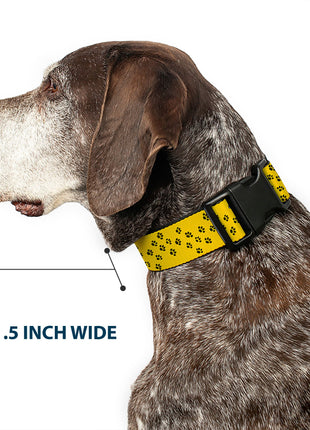 Plastic Clip Collar - Peanuts Snoopy Smiling Pose/Paw Print Yellow/Black/White