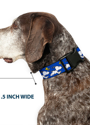 Plastic Clip Collar - Peanuts Snoopy Running and Woodstock Pose Blue