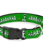 Plastic Clip Collar - Peanuts Snoopy and Woodstock Laughing HAHA Pose Green