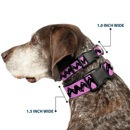 Plastic Clip Collar - Peanuts Charlie Brown Zig Zag Stripe Pink/Black