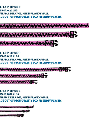 Plastic Clip Collar - Peanuts Charlie Brown Zig Zag Stripe Pink/Black