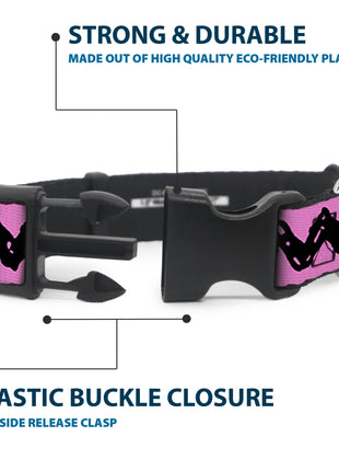 Plastic Clip Collar - Peanuts Charlie Brown Zig Zag Stripe Pink/Black