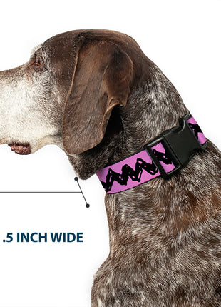 Plastic Clip Collar - Peanuts Charlie Brown Zig Zag Stripe Pink/Black