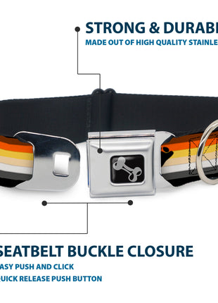 Dog Bone Black/Silver Seatbelt Buckle Collar - Flag Bear Pride2 Black/Brown/Orange/Yellow/Tan/White/Gray/Black