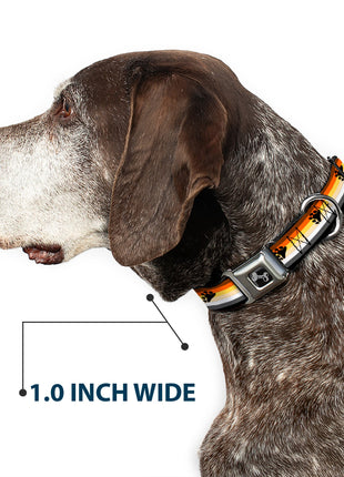 Dog Bone Black/Silver Seatbelt Buckle Collar - Flag Bear Pride2 Black/Brown/Orange/Yellow/Tan/White/Gray/Black