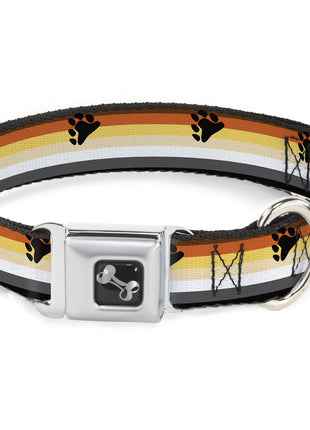 Dog Bone Black/Silver Seatbelt Buckle Collar - Flag Bear Pride2 Black/Brown/Orange/Yellow/Tan/White/Gray/Black