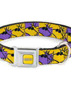 PEANUTS Title Logo Full Color Yellow/White Seatbelt Buckle Collar - Peanuts Woodstock Shades Pose Blocks Blue/Yellow/Black
