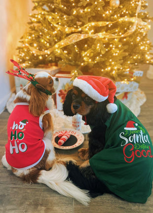 Parisian Pet 'Ho Ho Ho' Pet Holiday Shirt - Christmas Dog Outfit, Red