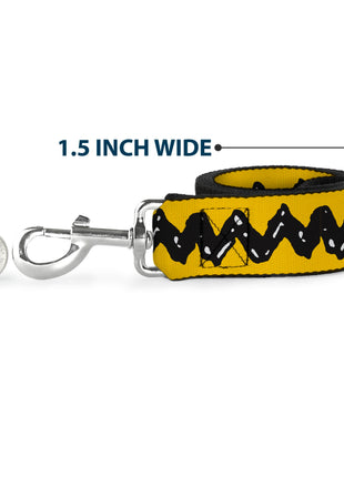 Dog Leash - Peanuts Charlie Brown Zig Zag Stripe Yellow/Black
