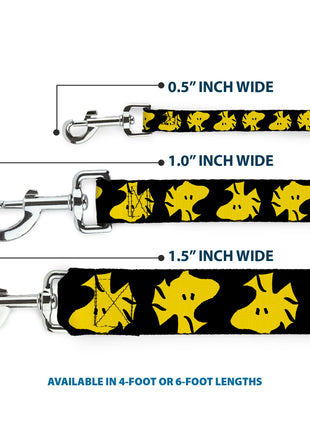 Dog Leash - Peanuts Woodstock Face Flip Black/Yellow