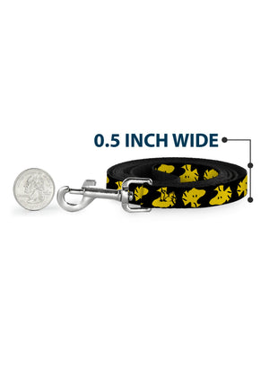 Dog Leash - Peanuts Woodstock Face Flip Black/Yellow