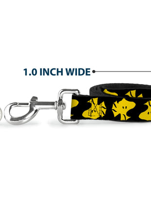 Dog Leash - Peanuts Woodstock Face Flip Black/Yellow