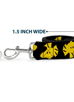 Dog Leash - Peanuts Woodstock Face Flip Black/Yellow