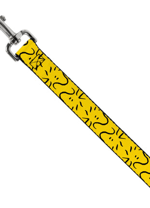 Dog Leash - Peanuts Woodstock Line Face Line Art Yellow/Black