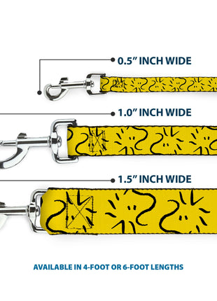 Dog Leash - Peanuts Woodstock Line Face Line Art Yellow/Black