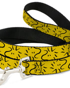 Dog Leash - Peanuts Woodstock Line Face Line Art Yellow/Black